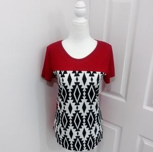 Charming Charlie Red and Black Top